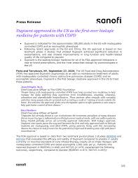 Press Release: Dupixent approved in the US as the only ... - Sanofi - dupixent manufacturer
