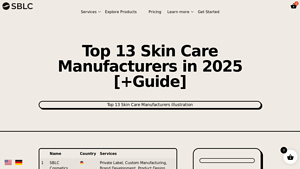 Top 13 Skin Care Manufacturers in 2025 [+Guide] - SBLC Cosmetics - skincare manufacturer