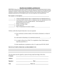 Defining and Using a Manufacturer's Affidavit - Shipping Solutions - manufacturer certificate of origin
