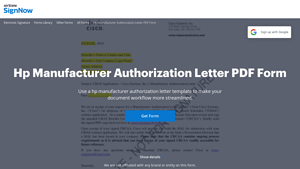 Hp Manufacturer Authorization Letter PDF Form - signNow - hp manufacturer