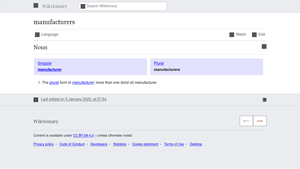 manufacturers - Simple English Wiktionary - spell manufacturer