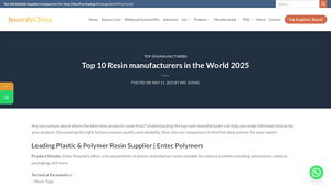 Top 10 Resin manufacturers in the World 2025 - sourcifychina.com - plastic resin manufacturer