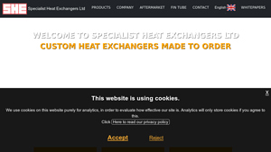 Welcome to Specialist Heat Exchangers Ltd - heat exchanger manufacturer