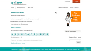manufacturer - English spelling dictionary - Spellzone - spell manufacturer
