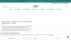 TBF BAGS - Official Site - TBF Bags - tote bag manufacturer