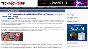ASUS Announces the Use of Liquid Metal Thermal Compound ... - TechPowerUp - liquid metal custom laptop manufacturer
