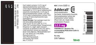 Adderall® (Dextroamphetamine Saccharate, Amphetamine Aspartate ... - adderall manufacturer