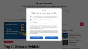 Top 20 Electric Vehicle Manufacturers in 2025 - TheCconnects - electric car manufacturer