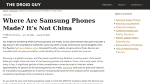 Where Are Samsung Phones Made? It's Not China - The Droid Guy - samsung manufacturer country