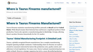 Where is Taurus Firearms manufactured? - TheGunZone - taurus manufacturer