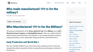 Who made manufactured 1911s for the military? - TheGunZone - m1911 pistol manufacturer