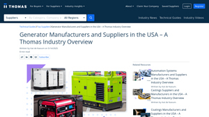Generator Manufacturers and Suppliers in the USA - Thomasnet - generator manufacturer