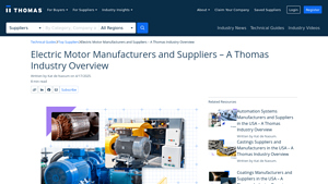 Electric Motor Manufacturers and Suppliers - Thomasnet - electric motor manufacturer