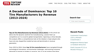 A Decade of Dominance: Top 10 Tire Manufacturers by Revenue (2013-2024) - largest tire manufacturer