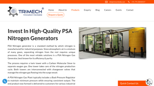 PSA Nitrogen Generator Manufacturer and Supplier - Trimech India - nitrogen plant manufacturer