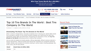 Top 10 Tire Brands In The World - Tyremarket : Tyre News, Review & Guide - largest tire manufacturer