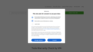 Tesla Warranty Check by VIN - VINCheckPro - tesla manufacturer warranty