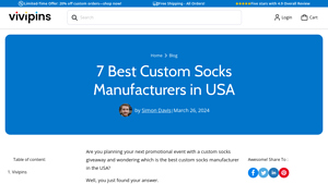 7 Best Custom Socks Manufacturers in USA - Vivipins - socks manufacturer