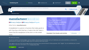 Manufacturer - Definition, Meaning & Synonyms - Vocabulary.com - spell manufacturer