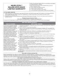 Major Appliance Limited Warranty - whirlpooldigitalassets.com - whirlpool manufacturer warranty