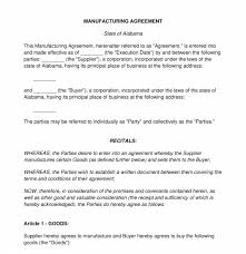 Manufacturing Agreement - FREE - Sample, Template - Wonder.Legal - contract manufacturer