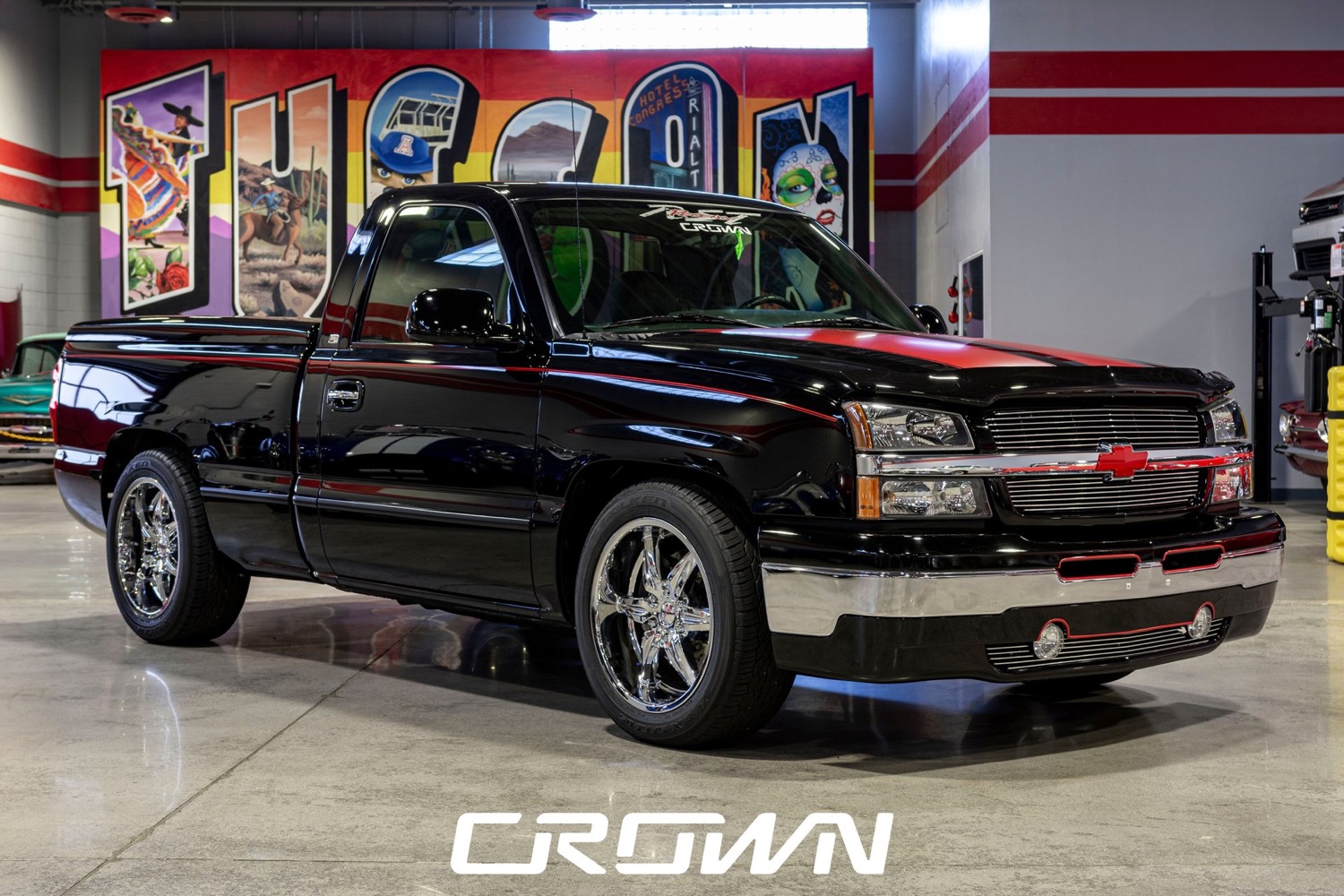 A relevant stock photo of 04 chevy silverado custom in a typical setting.