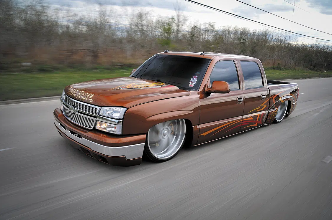 A relevant stock photo of 05 chevy silverado custom in a typical setting.