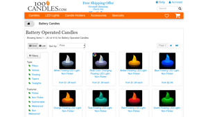 Battery Operated Candles - 100Candles.com - led candle bulk