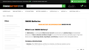 High Quality Rechargeable Lithium-ion Batteries - 18650 Battery Store - 18650 lithium battery bulk