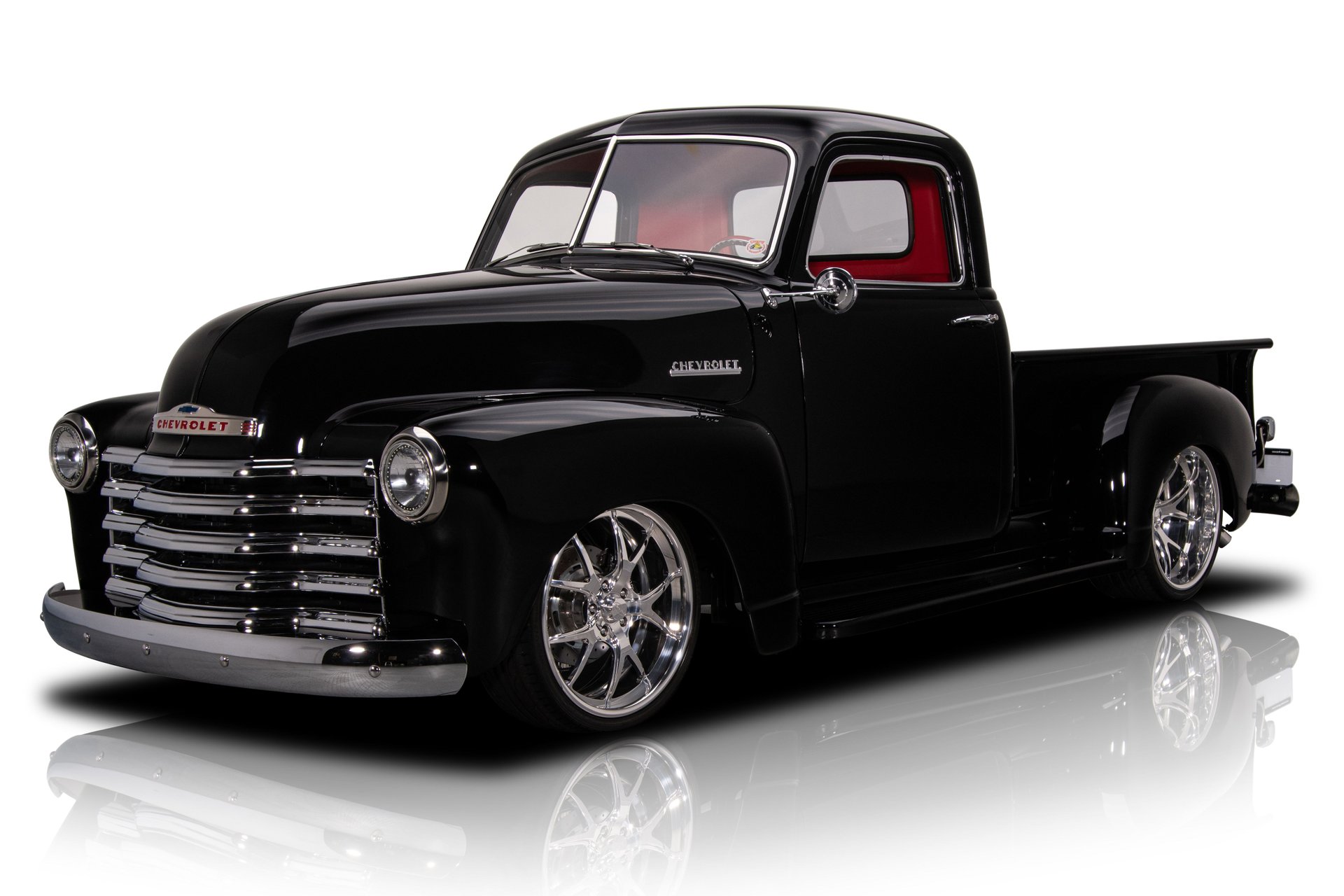 A relevant stock photo of 1953 chevy truck custom in a typical setting.