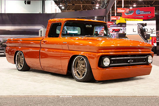 A relevant stock photo of 1962 chevy truck custom in a typical setting.