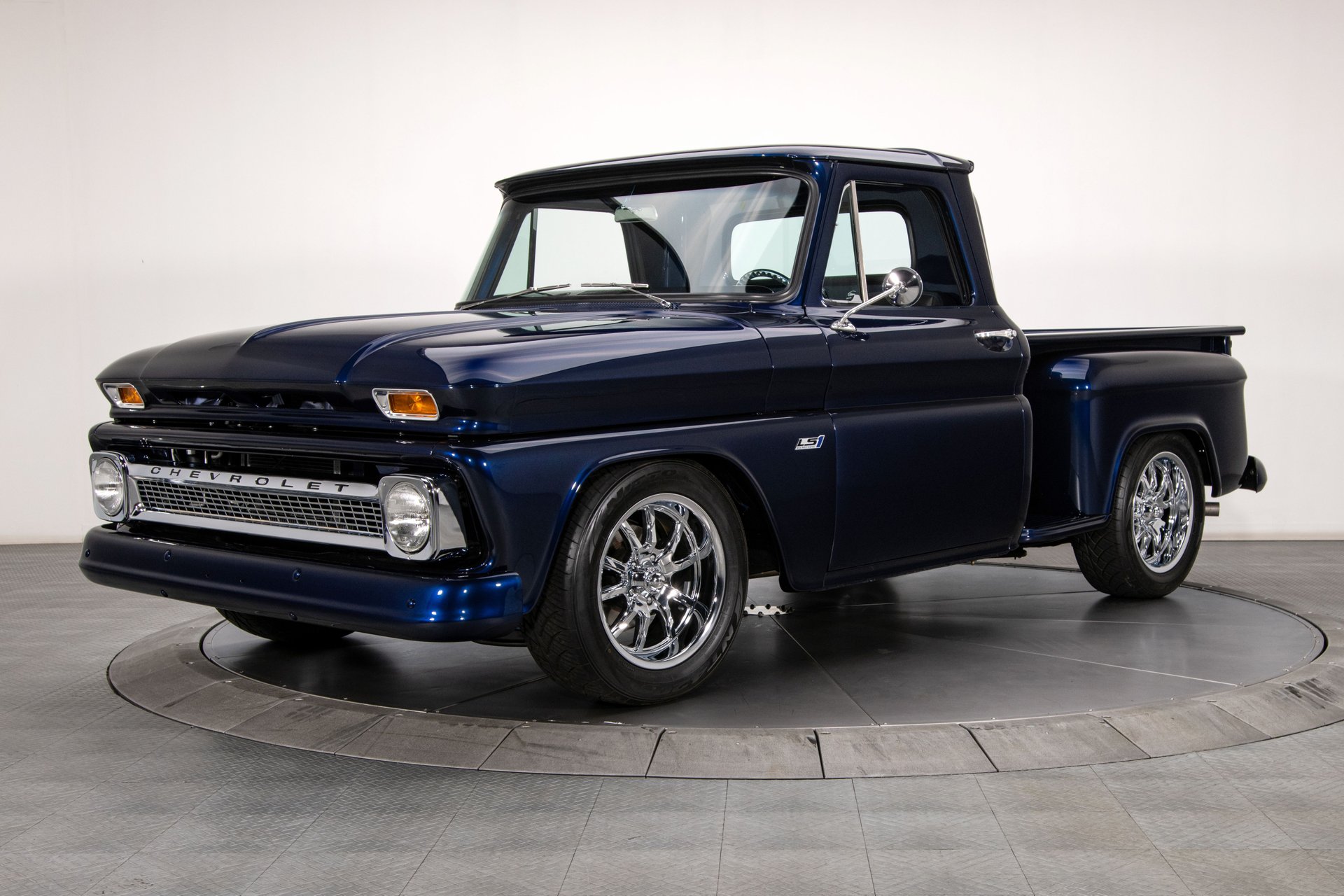 A relevant stock photo of 1966 chevy truck custom in a typical setting.