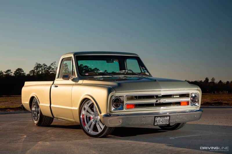 A relevant stock photo of 1969 chevy truck custom in a typical setting.
