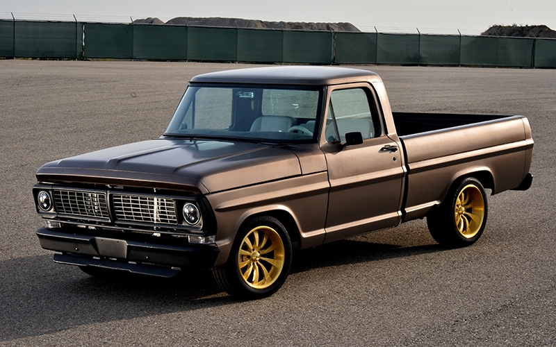 A relevant stock photo of 1970 ford truck custom in a typical setting.