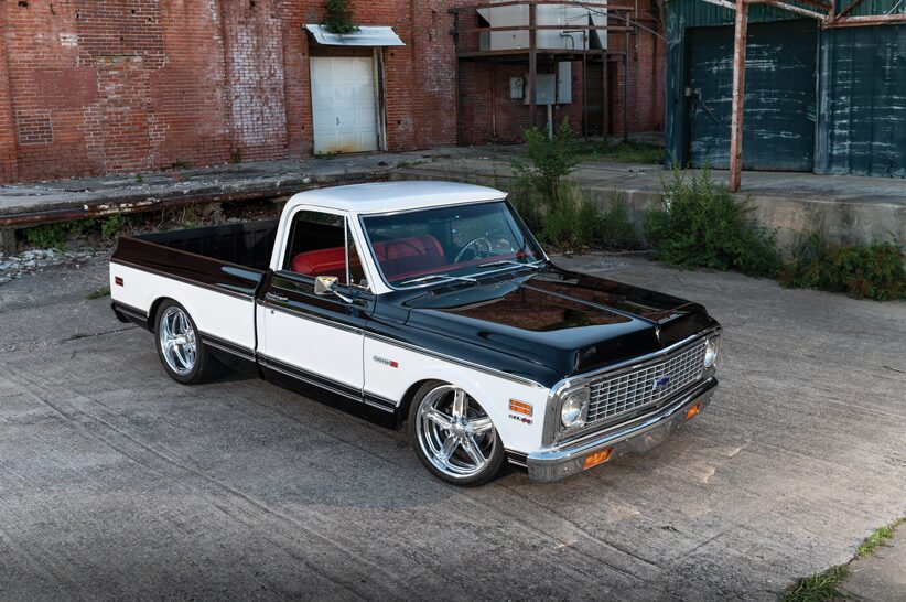 A relevant stock photo of 1972 chevy truck custom in a typical setting.