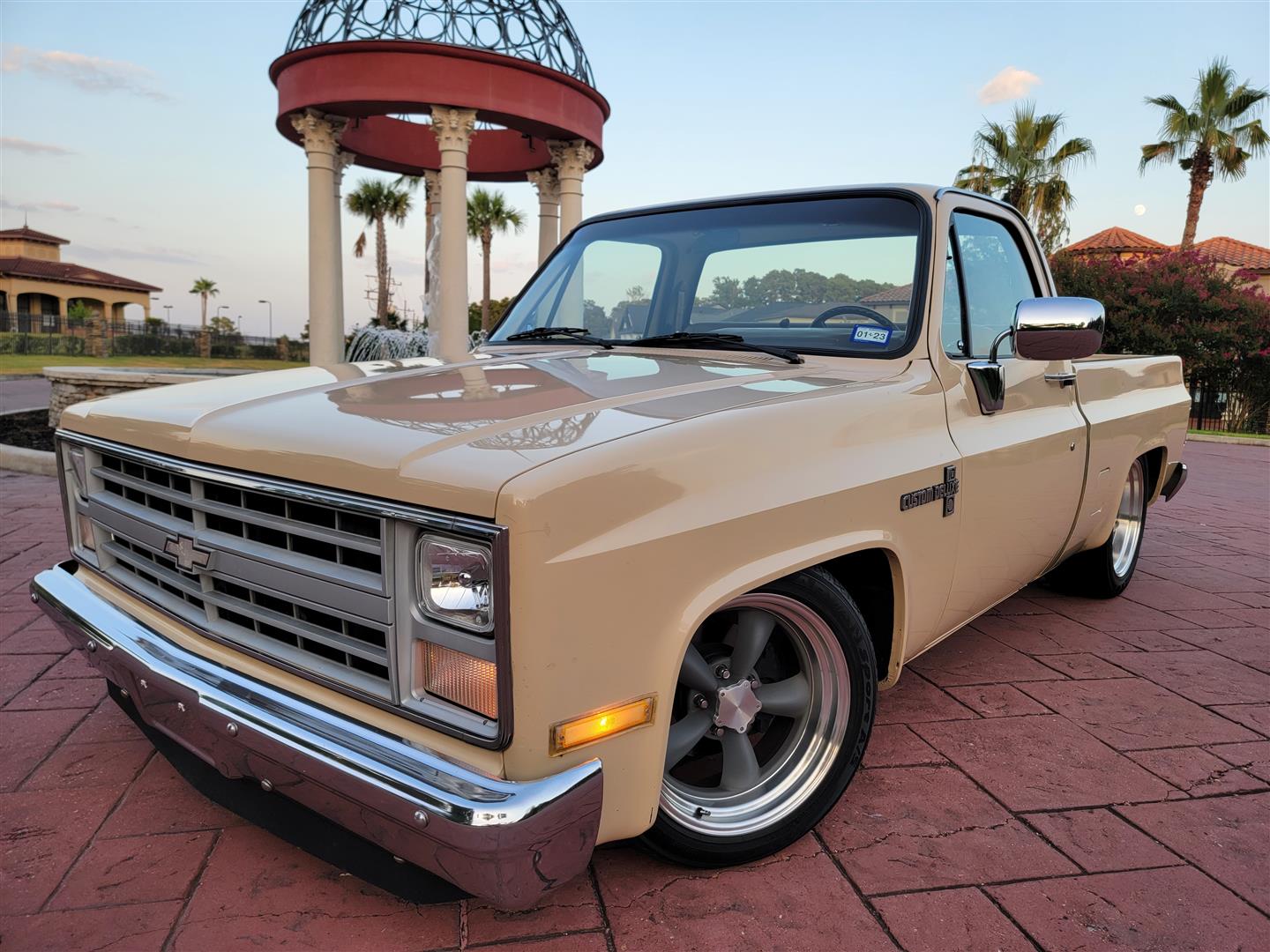 A relevant stock photo of 1986 chevy truck custom in a typical setting.