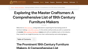 Discover MASTER CRAFTSMEN: 19th Century Furniture Makers - century furniture manufacturer
