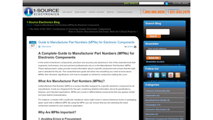 Guide to Manufacturer Part Numbers (MPNs) for Electronic Components - manufacturer number
