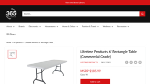 Lifetime Products 6' Rectangle Table (Commercial Grade) - lifetime tables bulk