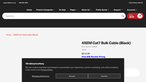 4XEM Cat7 Bulk Cable (Black) - cat 7 ethernet cable bulk