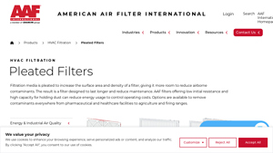 Pleated Filters - AAF International - usa pleated air filters manufacturer