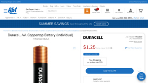Duracell AA Coppertop Battery (Individual) - MN1500-BULK - Abt.com - duracell aa bulk