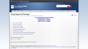 Drug Approval Package: Januvia (Sitagliptin Phosphate) NDA #021995 - januvia manufacturer