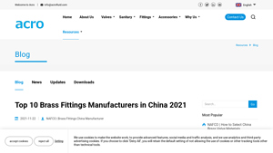Top 10 Brass Fittings Manufacturers in China 2021 - Acro Fluid - brass fittings manufacturer