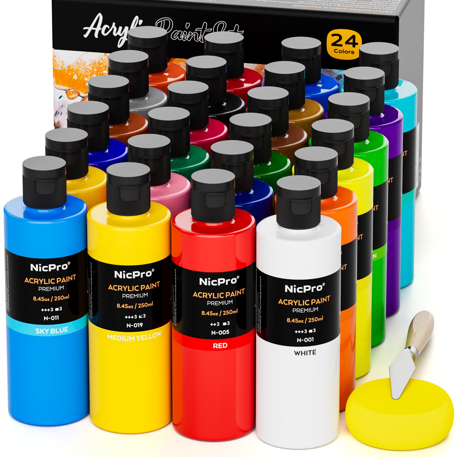 A relevant stock photo of acrylic paint supplier in a typical setting.