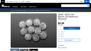 LR44 / AG13 1.5V Button Cell Batteries (10-pack) - Adafruit - ag13 battery bulk