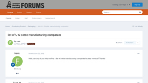 list of U S bottle manufacturing companies - Bottle Manufacturing Companies