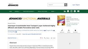 Interlayer‐Crosslinkable Hole Transport Layer Achieved Highly ... - film bulk