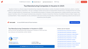Top Manufacturing Companies In Houston In 2025 - AeroLeads - manufacturer houston