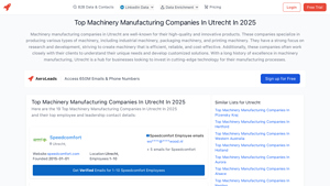 List of Machinery Manufacturing Companies In Utrecht In 2025 - machinery manufacturer